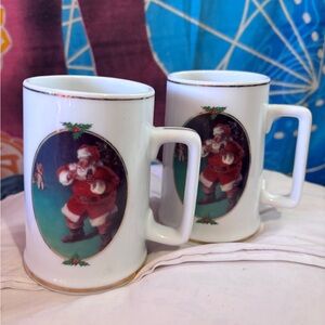 1996 collectible Coca-Cola mugs  Santa Claus Ceramic Mugs - Set of 2